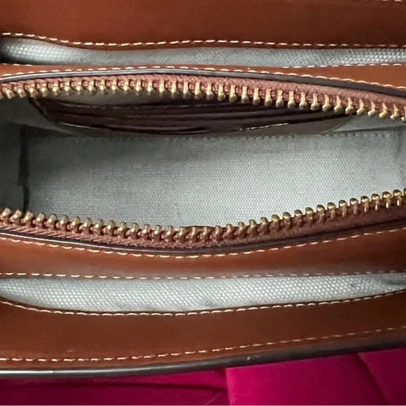 SOLD LIVE Coach 1941 - 2022 Peach & Brown Glove-tanned Leather Crossbody - Picture 11 of 16